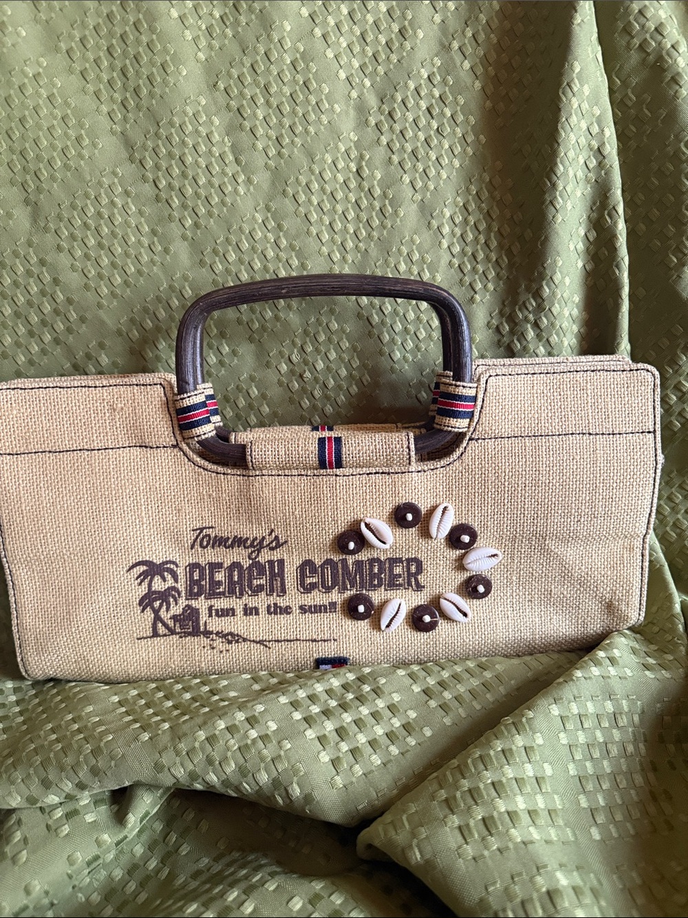 Tommy Hilfiger Beige Canvas 'Beach Comber' Tote with Shell Accents NWOT